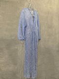 Sequin Long Sleeve Deep V Neck Maxi Dress GLYK-LX0231