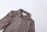 Long Sleeve Stripe Two Piece Pants Set GZJQ-K6S21939A