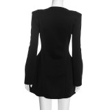 Solid Color Long Sleeve Mini Dress GSZM-C26DS427