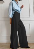 Solid Color Irregular Casual Straight Pants QODY-Y6076X