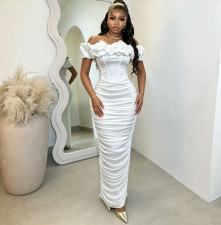 One Shoulder Mesh Sleeveless Evening Dress GADE-96111