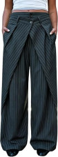 Loose Ruched Stripe Wide Leg Pants QODY-Y6081T