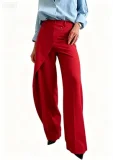 Solid Color Irregular Casual Straight Pants QODY-Y6076X