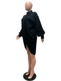 Solid Color Knits Long Sleeve Two Piece Shorts Set CM-61028