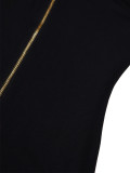 Long Sleeve Zipper Knits Maxi Dress HNIF-GY349