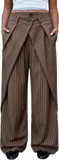 Loose Ruched Stripe Wide Leg Pants QODY-Y6081T