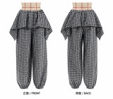 Irregular Plaid Printed Wide Leg Pants HNIF-YY058
