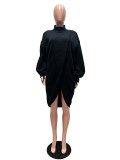 Solid Color Knits Long Sleeve Two Piece Shorts Set CM-61028