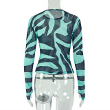 Stripe Printed Long Sleeve T Shirt GJYO-JT0128960