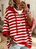 Plus Size Long Sleeve Knits Drawstring Hooded Sweatshirt GSXL-GCY-1523