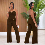 Solid Color Off Shoulder Tube Top Jumpsuit BY-7882