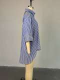 Stripe Long Sleeve Loose Shirt GCNE-72493