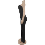 Solid Color Off Shoulder Tube Top Jumpsuit BY-7882