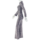 Snake Printed Long Sleeve Top Pants 2 Piece Set GJYO-JS919139