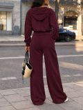 Long Sleeve Zipper Hooded Two Piece Pants Set HNIF-TY024