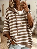 Plus Size Long Sleeve Knits Drawstring Hooded Sweatshirt GSXL-GCY-1523