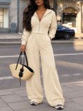 Long Sleeve Zipper Hooded Two Piece Pants Set HNIF-TY024