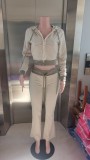 Long Sleeve Hooded Coat Two Piece Pants Set GNJF-Z&66