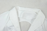 Long Sleeve V Neck Bodysuit Ruched Skirt 2 Piece Set GJYO-JSD711825