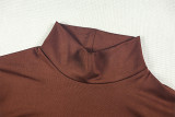 Solid Color Long Sleeve Ruched Maxi Dress GJYO-JD302895
