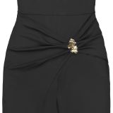 Solid Color Off Shoulder Tube Top Jumpsuit BY-7882
