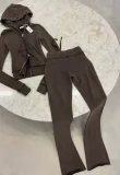 Long Sleeve Hooded Coat Two Piece Pants Set GNJF-Z&66