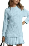 Plus Size Knits Patchwork Long Sleeve Mini Dress GSXL-BH3062