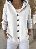 Plus Size Solid Color Knits Hooded Sweater Coats GSXL-BH3060