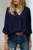 V Neck Loose Long Sleeve Casual Top GSXL-HD9912