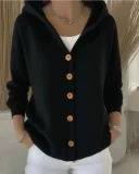 Plus Size Solid Color Knits Hooded Sweater Coats GSXL-BH3060
