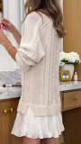 Plus Size Knits Patchwork Long Sleeve Mini Dress GSXL-BH3062
