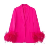 Solid Color Hot Drill Blazer Coat Pants Suit GNQF-S198
