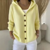 Plus Size Solid Color Knits Hooded Sweater Coats GSXL-BH3060