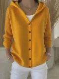 Plus Size Solid Color Knits Hooded Sweater Coats GSXL-BH3060