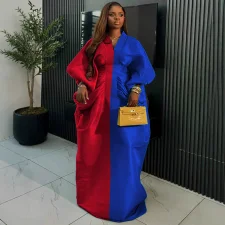 V Neck Long Sleeve Ruched Maxi Dress GKEN-AM050759