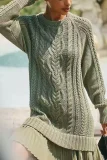 Plus Size Knits Patchwork Long Sleeve Mini Dress GSXL-BH3062