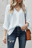 V Neck Loose Long Sleeve Casual Top GSXL-HD9912