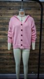 Plus Size Solid Color Knits Hooded Sweater Coats GSXL-BH3060