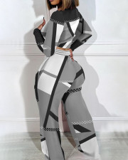 Printed Long Sleeve Top Wide Leg Pants 2 Piece Set GSRX-T9084