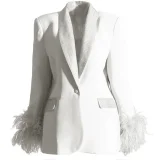 Solid Color Hot Drill Blazer Coat Pants Suit GNQF-S198