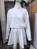 Long Sleeve Solid Color Sweater Two Piece Skirts Set GSXL-HD9918