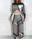 Printed Long Sleeve Top Wide Leg Pants 2 Piece Set GSRX-T9084