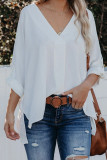 V Neck Loose Long Sleeve Casual Top GSXL-HD9912