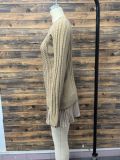 Plus Size Knits Patchwork Long Sleeve Mini Dress GSXL-BH3062