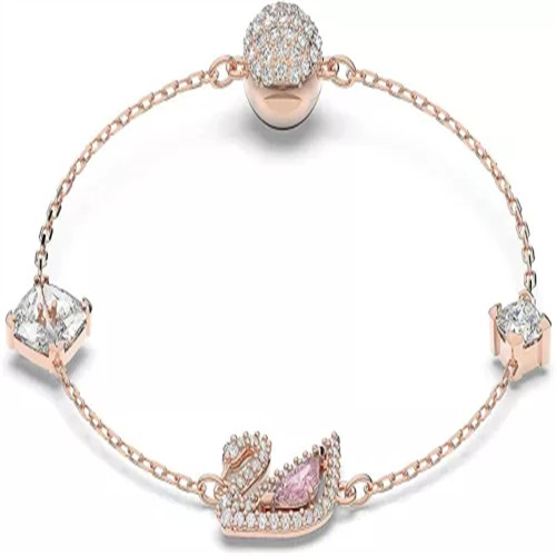 Swarovski Braccialetto Dazzling Swan, Cigno, Rosa, Placcato color oro Rosa