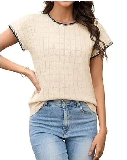 ANTIHP Womens Cap Sleeve Tops Trendy Sweater Vest Knit