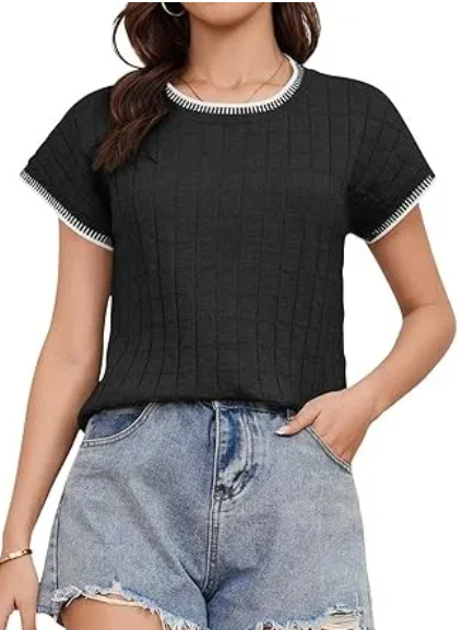 ANTIHP Womens Cap Sleeve Tops Trendy Sweater Vest Knit