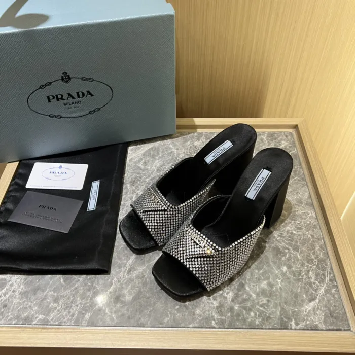 Prada Satin Pumps with Crystals Size 35-41 9-Color