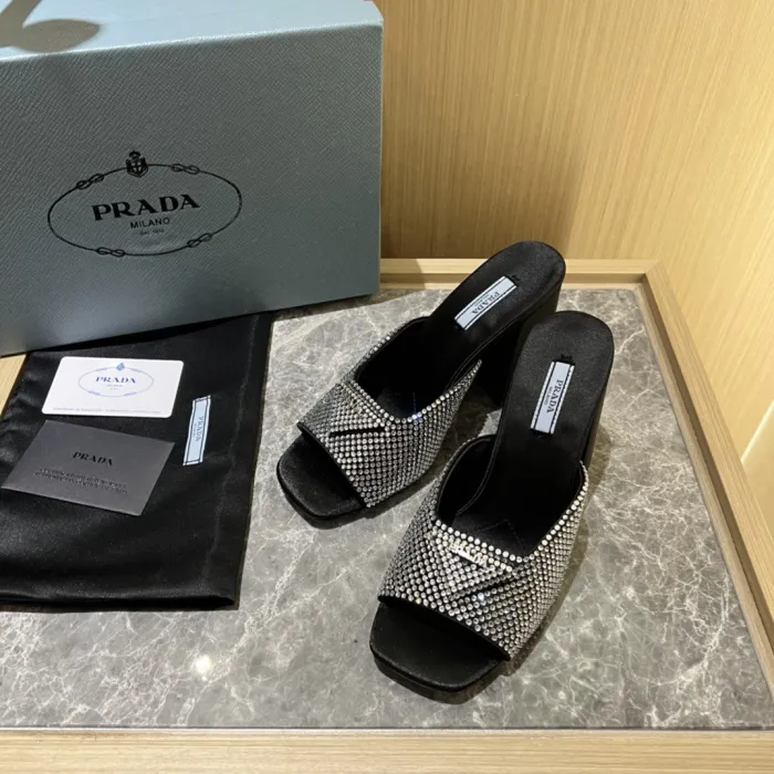 Prada Satin Pumps with Crystals Size 35-41 9-Color