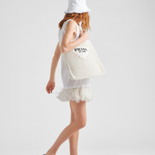 Prada 1BG393 Raffia Tote Bags Size 36*38*3cm
